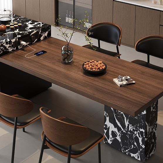 Slate Island Dining Table Integrated Home Small Apartment Island Retractable Multi-Functional Italian Light Luxury High-End Manufacturer Direct Sales