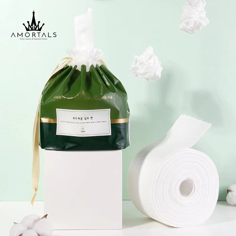 Ermu/grape roll face towel disposable removable thickened cotton soft face cleansing towel for women