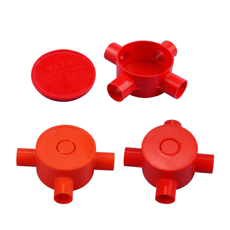 Embedded Threading Pipe Accessories 20 Wiring Gas Gun Four-Way Commander Box Pvc Thickeneded Plastic Junction Box