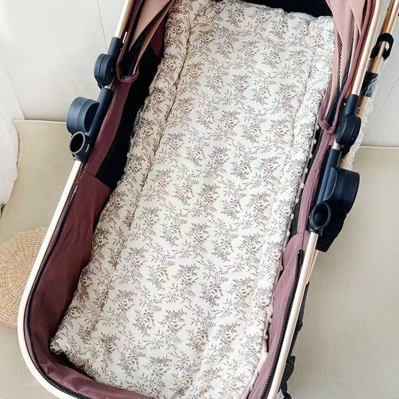Stroller Cotton Pad Universal Four-Season Autumn and Winter Machine Washable Cushion Cotton Mattress Dual-Purpose Cradle Small Mattress Stroller Pad Thick