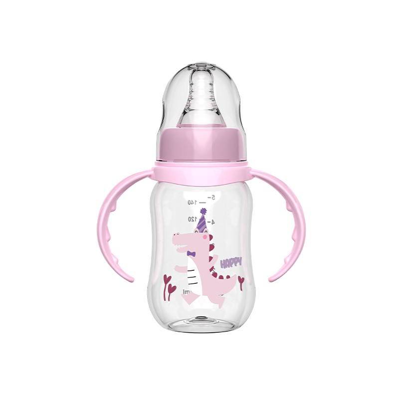 Baby Bottle Newborn Anti-Fall Pp Bottle Baby Anti-Choking Anti-Flatulence Bottle with Handle Mother and Baby Supplies Wholesale