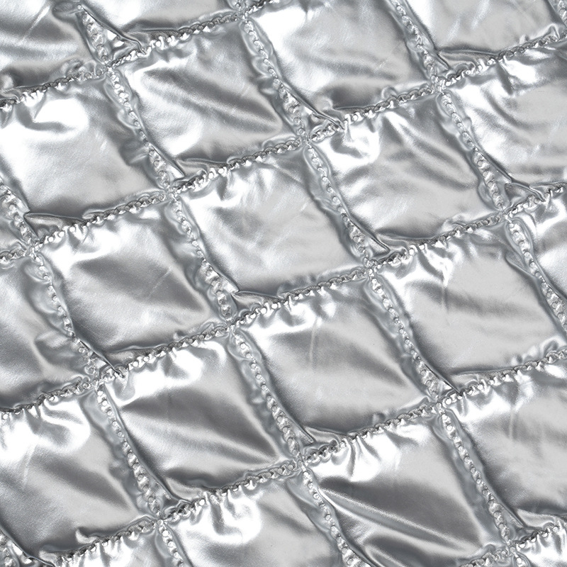 New Ultrasonic Three-Dimensional Pu Large Square Embossed Composite Wrinkled Spray-Glued Cotton Fabric for Bags, Pencil Cases, Pet Imitation Leather Material