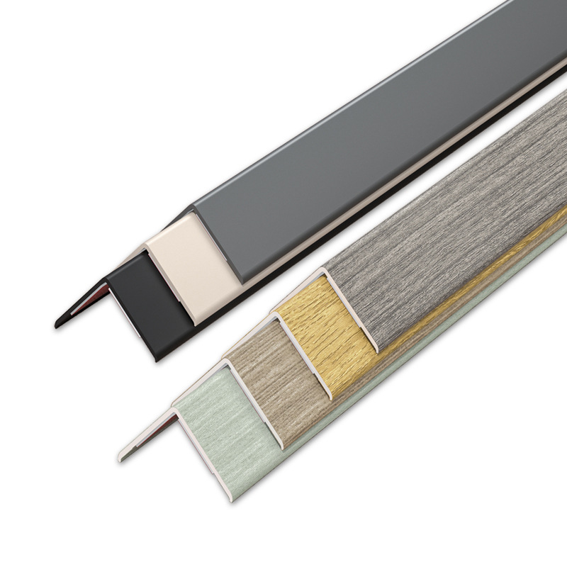Pvc Corner Protection Strip Wood Grain Color Positive Corner Wall Corner with Glue Protection Strip Living Room Corner Protection Right Angle Edge Decorative Line