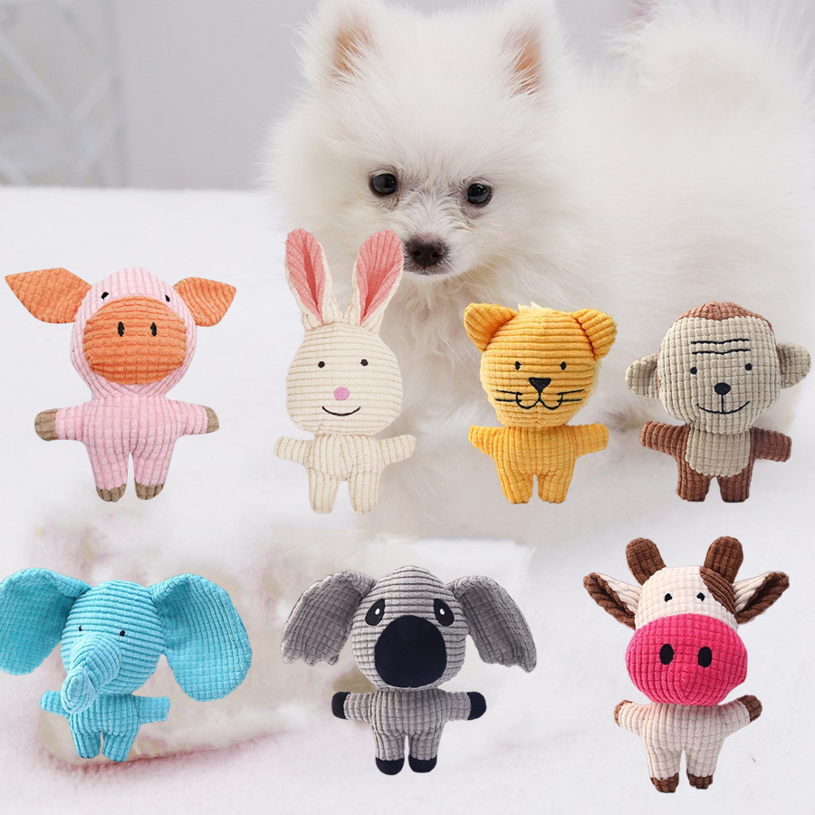 New pet dog plush voice vegetable fruit animal cartoon bite resistant pet cat dog toy supplies wholesale