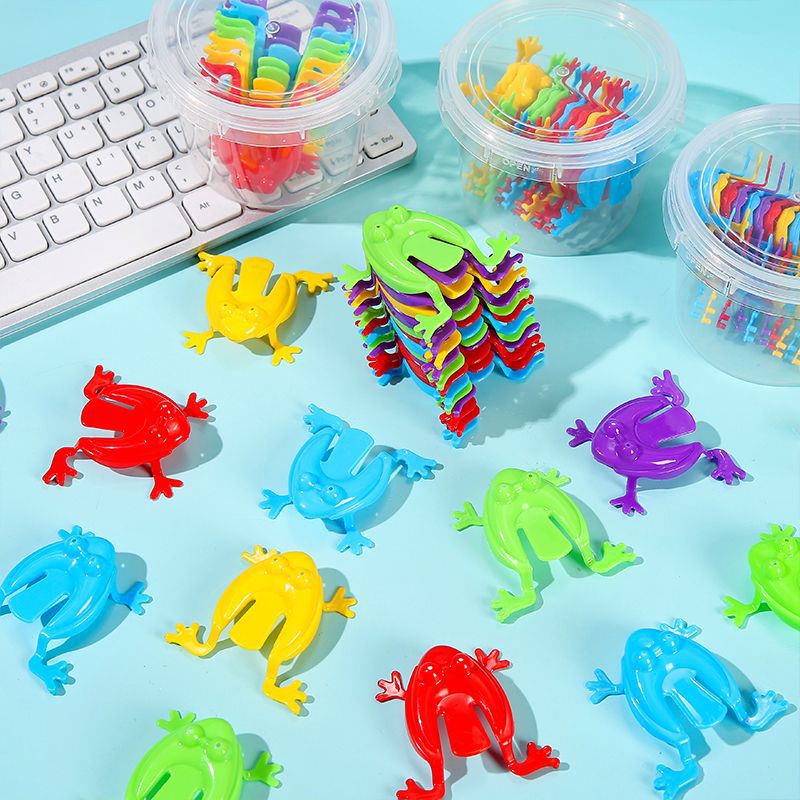 Plastic Bouncing Frog Jumping Frog Children's Educational Toy Classic Nostalgic Desktop Plastic Odorless Plastic Toy