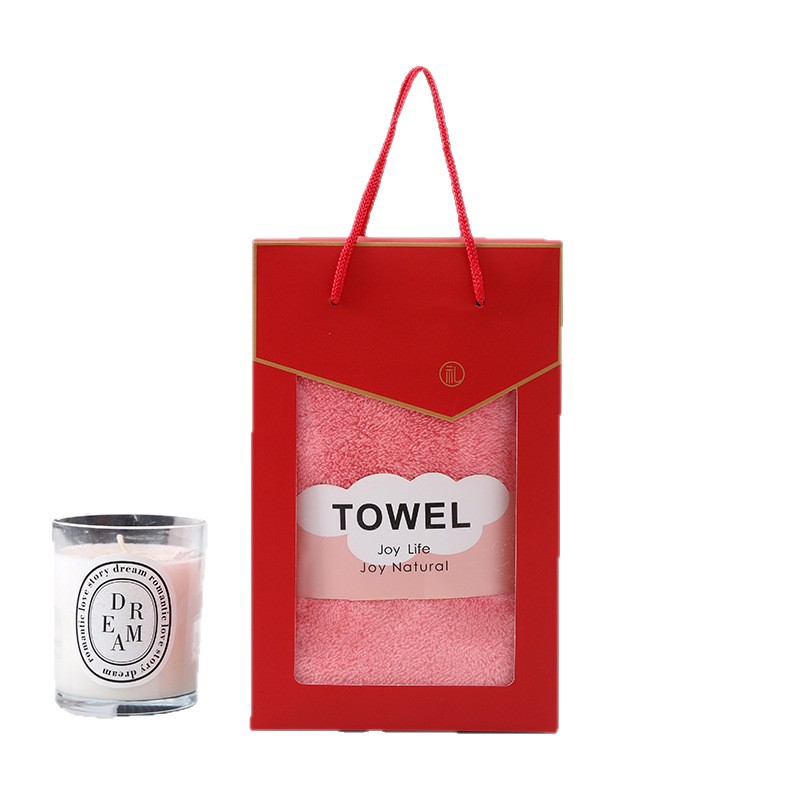 Coral Velvet Towel Custom Company Gift Box for Home Use, Absorbent and Quick-Drying, Gift Souvenir, Business Gift Box Towel