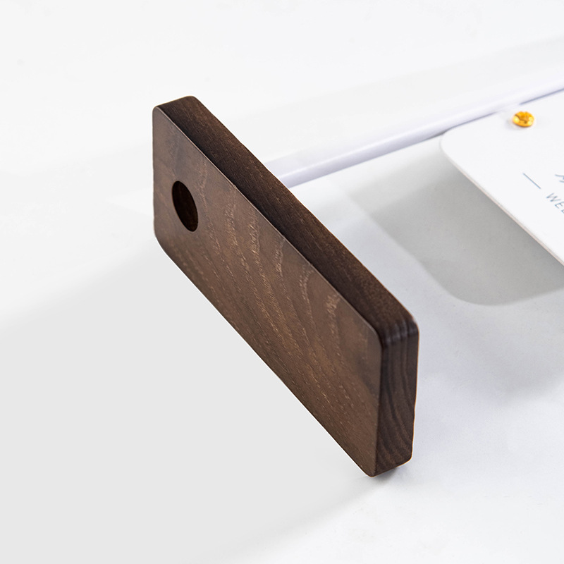 Hotel Restaurant Front Desk Concierge Card High-End Wooden Base Qr Code Payment Table Card Seat Identification Table Card