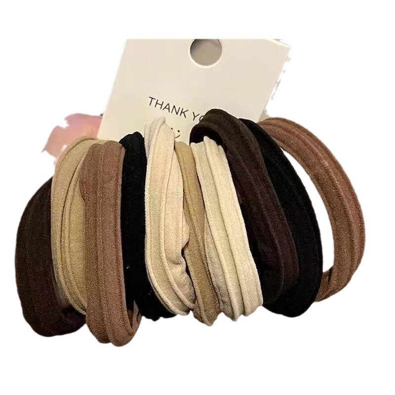 High Stretch Maillard Head Rope Hair Strap Rubber Band Durable High Ponytail Hair Band Simple Elegant Headwear Stall