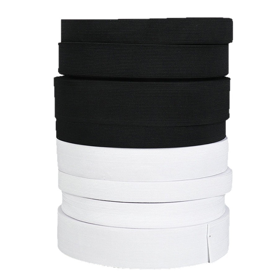 Manufacturer Wholesale Accessories Black and White Elastic Band with Latex Thickened Waistband for Clothing Flat Wide Crochet Elastic Band