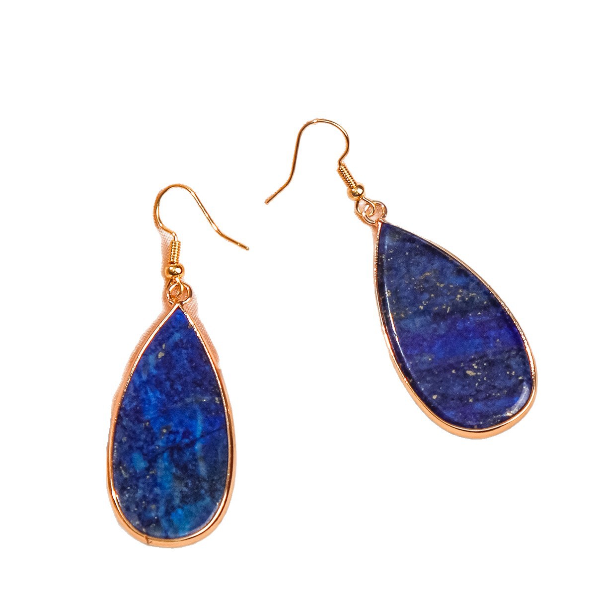 Zhuhang Jewelry Cross-Border New Natural Stone Earrings Light Luxury High-End Earrings Blue Pine Green Eye Stone Earrings Wholesale