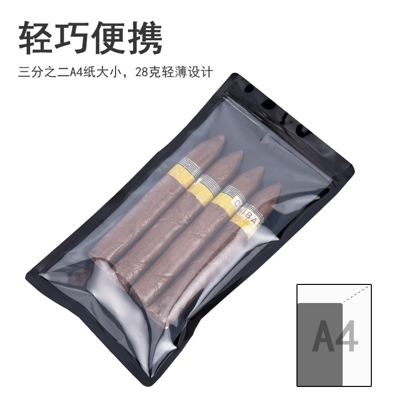 In-Stock Cigar Humidor Bag, Portable Sealed 5-Pack Capacity Cigar Storage Bag, Outdoor Cigar Sealing Bag