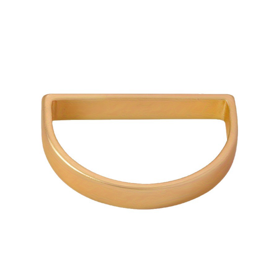 Casual Zinc Alloy Electroplated Matte Gold D-Shaped Napkin Ring Creative Semi-Circular Hotel Table Decoration Napkin Buckle Wholesale