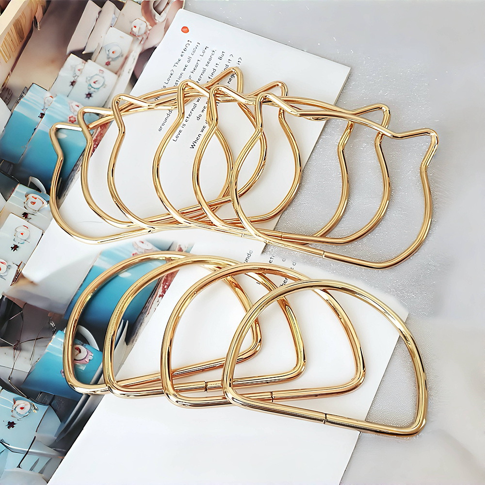 Luggage hardware handle accessories woven bag portable round semicircle bear head cat head metal portable ring handle ring iron ring