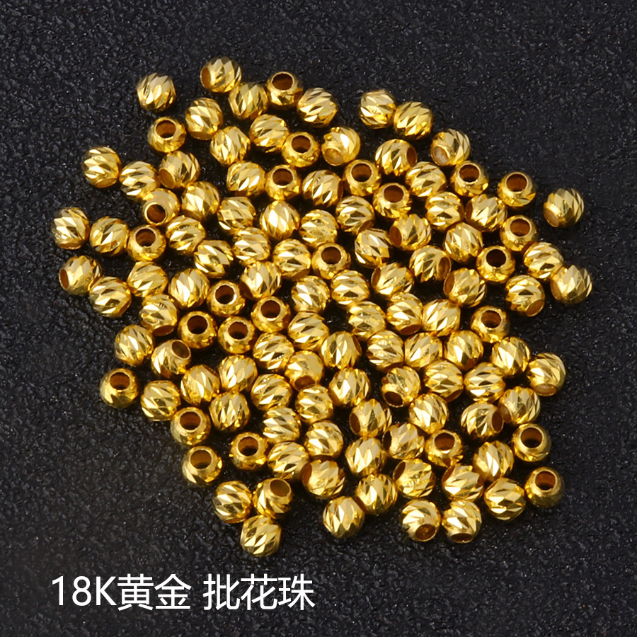 Цепь из золота 18К, бусины цветков, розовое золото, платиновые разделительные бусины, толстые бусины для браслетов и ожерелий, бусины в форме цветов