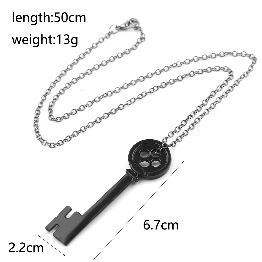 Cross-Border Anime Peripheral Accessories Horror Ghost Mother Black Button Key Pendant Necklace Halloween Bracelet Set
