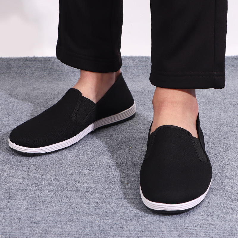 Boxed Old Beijing Cloth Shoes Men's Single Shoes Breathable Casual Elderly One-Legged Driving Work Black Cloth Shoes