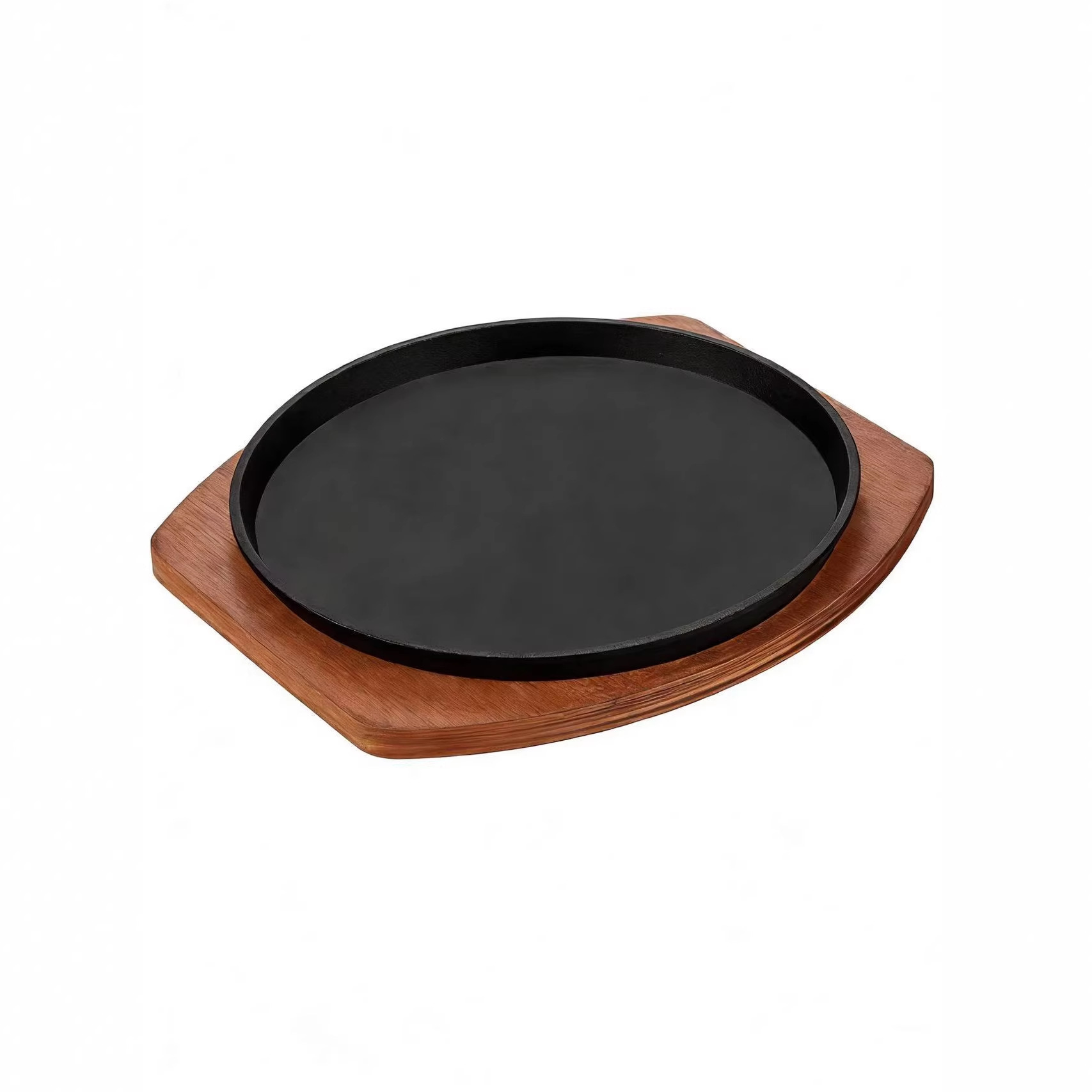 Чугунная сковорода для выпечки, уличный стейк, западный стиль, круглая, для газовой и индукционной плиты, коммерческая чугунная сковорода для запекания