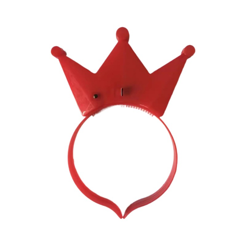 Luminous Crown Headband Flashing 3-Light Crown Headband with Rhinestones Crown Headband Hair Accessory Concert Supplies Led