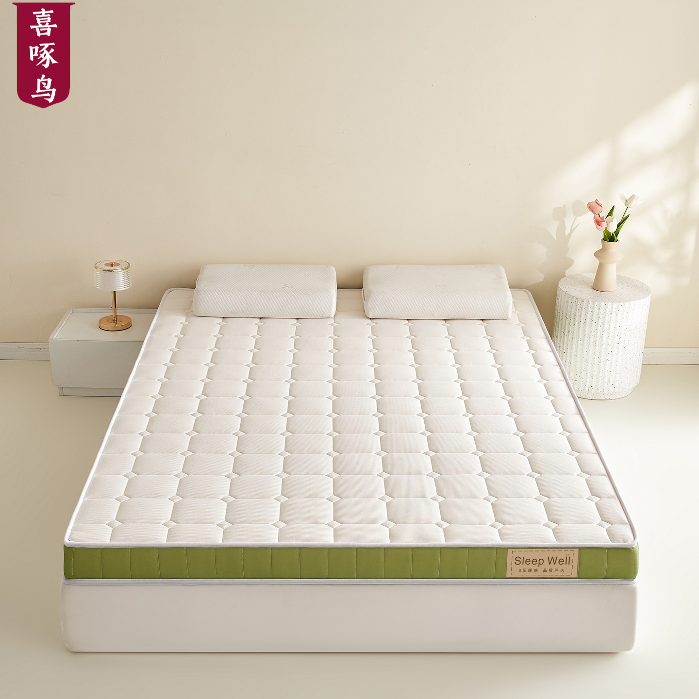 Latex Memory Foam Mattress Topper for Home Bedroom 180X200, Suitable for Rental Apartments, Dormitories, Students, Single Tatami Mat