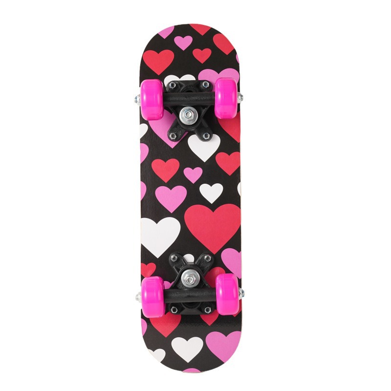 Four-Wheel Skateboard for Beginners, Boys, Girls, Teenagers, and Children, Double-Sided Anti-Slip Matte Surface Skateboard, Customizable