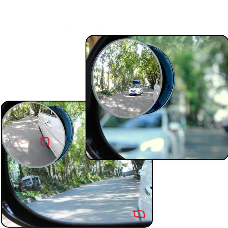 Car paste small round mirror 360-degree blind area reversing auxiliary car ultra-clear reflective rearview mirror fish artifact