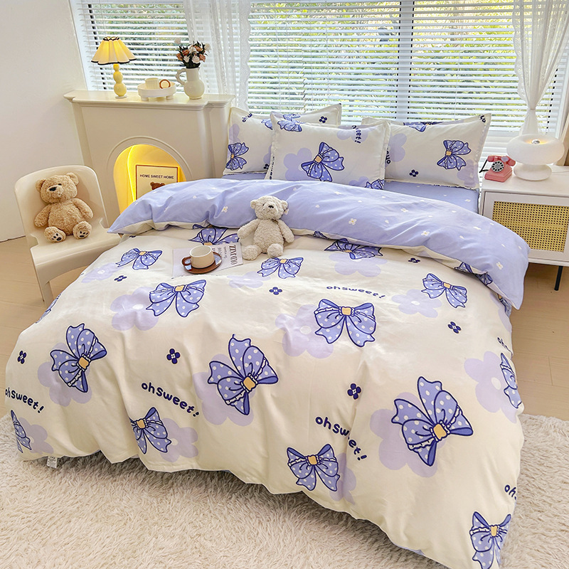 Four-piece wholesale bedding dormitory quilt cover sheets thickened sanding gift box kit a generation of hair