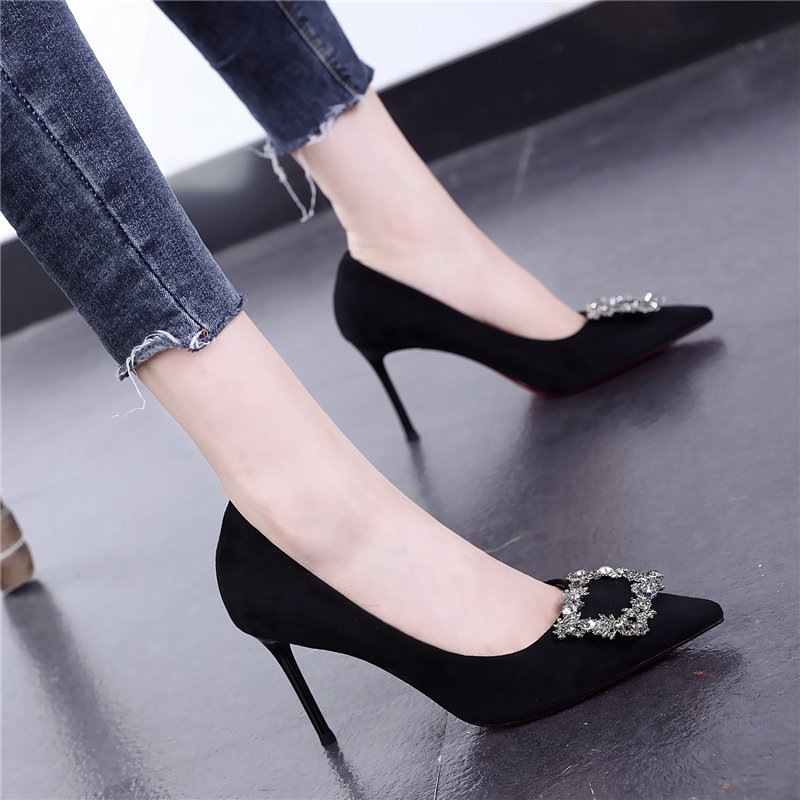 French Workplace All-match 2024 New Spring and Autumn Four Seasons Elegant Black Single-layer Shoes Fine Heel Small Size Fashion Single-layer Shoes Women's Shoes