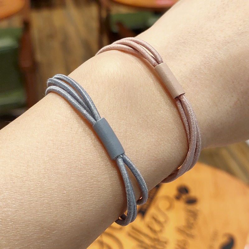 Three lines in one Korean version of small fresh black hair ring color head rope high elastic base rubber band hair rope