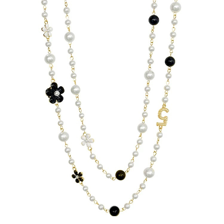 Light Luxury and High-End Multi-Layered Pearl Sweater Chain, Feminine, Simple, Long Autumn and Winter Necklace, Alloy Accessories, Jewelry