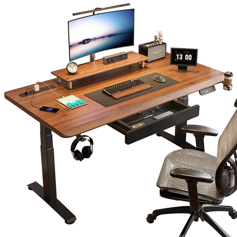 Solid Wood Electric Lift Table Smart Computer Table Home Office Desk E-Sports Table Liftable Table Leg Workbench