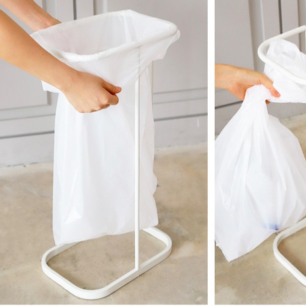 Cross-Border Popular Large 3-Hole 60cm Height Sorting Trash Rack Simple High-Value Trash Bag Rack with Flip Lid