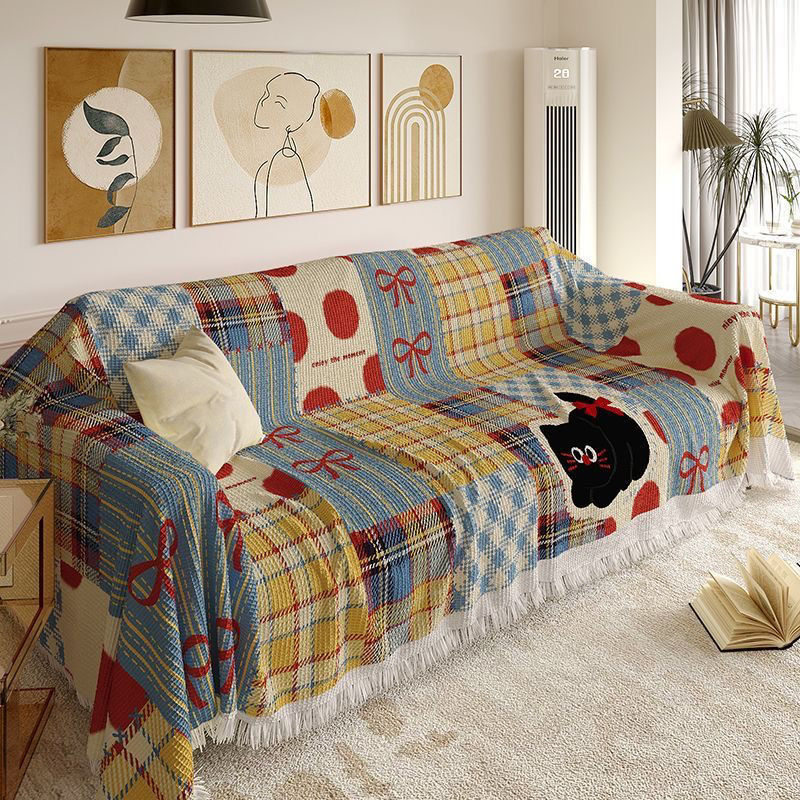 Милый чехол для дивана, универсальный, против пыли, нескользящий