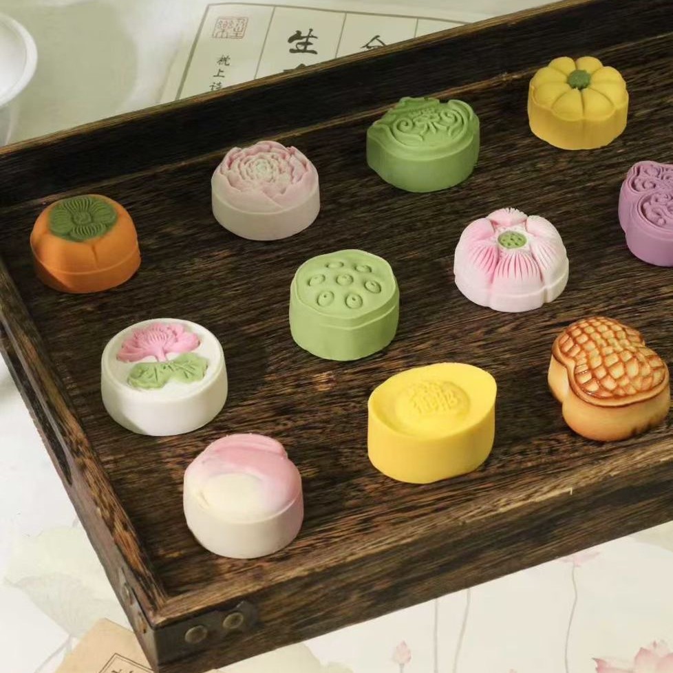 National Trend Palace Good Persimmon Peanut Mooncake Mid-Autumn Mooncake Chinese Pastry Fruit Lucky Bag Souvenir Manufacturer Wholesale