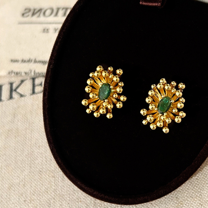 Korean Style Light Luxury High-End Personality Irregular Fireworks Zircon Earrings Collection Fashion Temperament Niche Jewelry