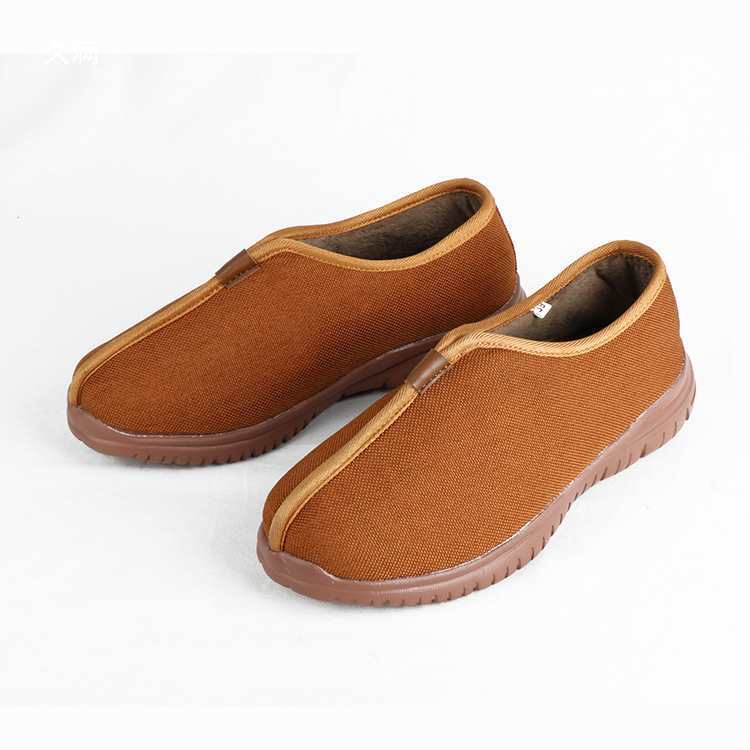 Monk Shoes for Men in Winter, Fleece-Lined Single Shoes, Monk Shoes for Winter, Warm and Non-Slip, Monk Shoes for Women, Bhikshu Shoes