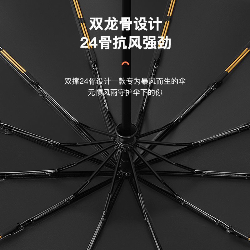 Factory in stock wholesale three-fold automatic 12-bone double dragon bone sunny rain large sun advertising printed LOGO umbrella