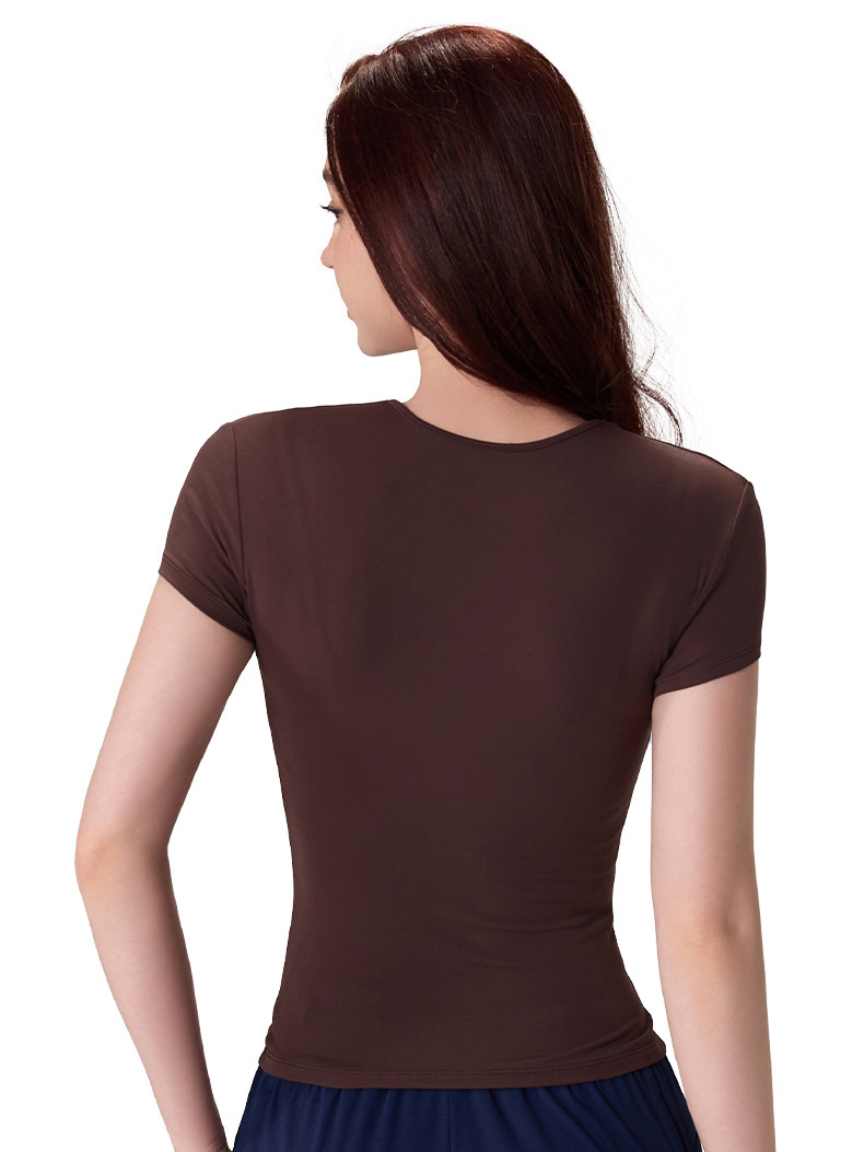 Spring and Autumn Casual Outer Wear Lightweight Yoga T-shirt Fashionable All-match Commuter Sports Short-sleeved Slim-fit Riding Fitness Clothes for Women