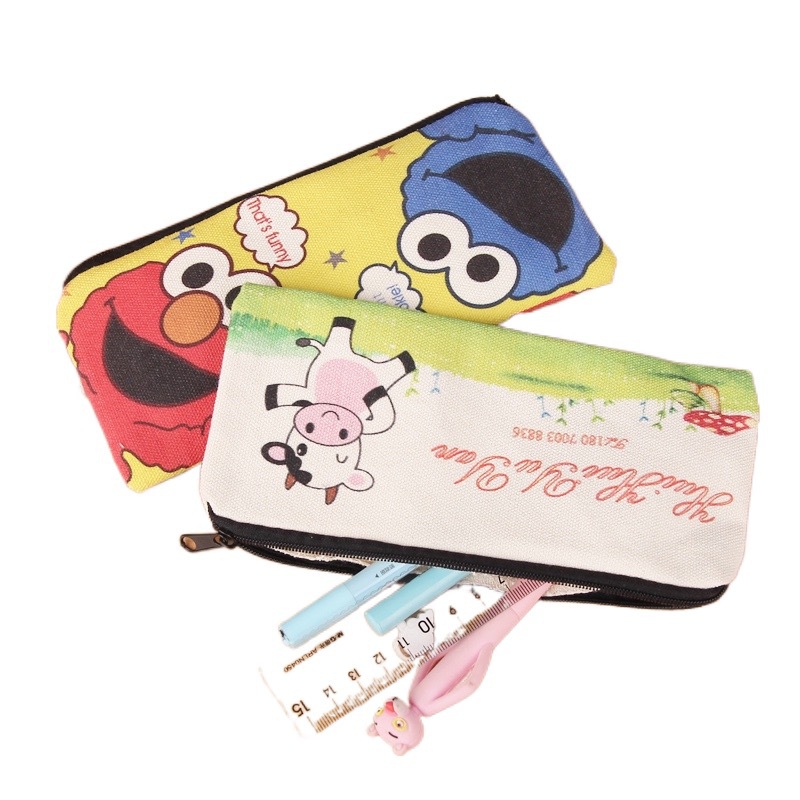 Pencil bag custom printed logo training class primary school children's prizes canvas bag advertising bag pencil stationery bag custom