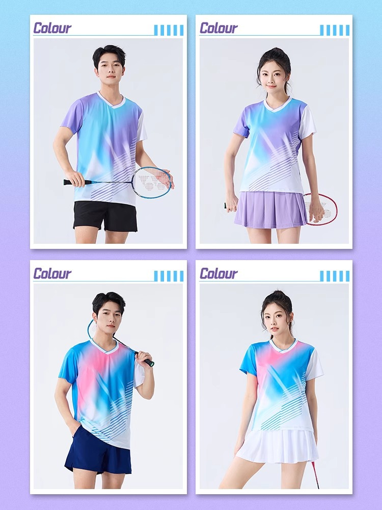 Lightweight Table Tennis Sportswear for Men, Quick-Drying and Breathable Competition Couple's Group Women's Badminton Wear Tennis Jersey