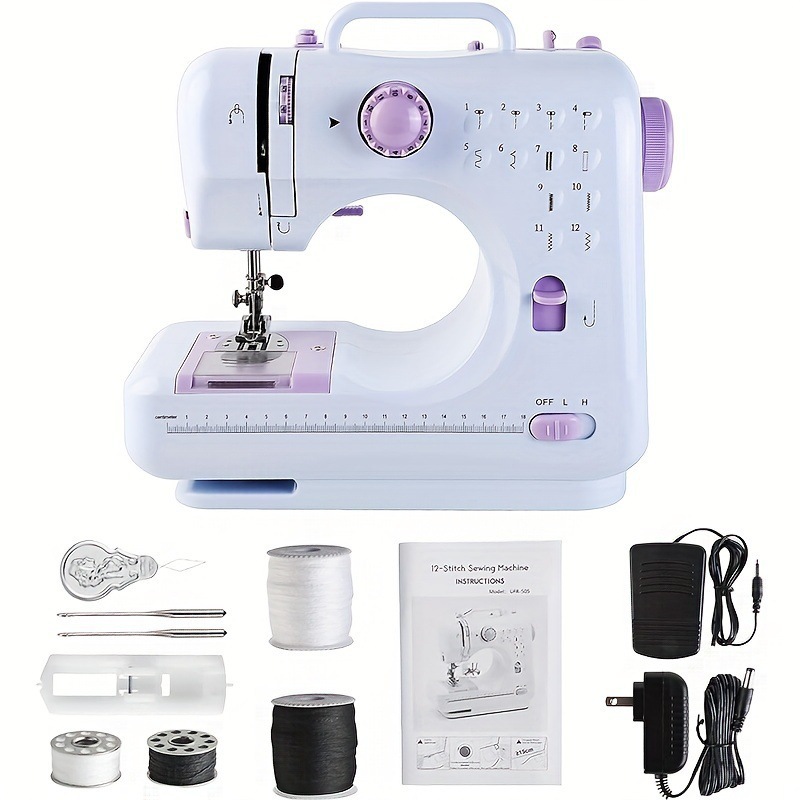 2026 New Cross-Border Dropshipping Portable Sewing Machine Built-In 12 Kinds of Sewing Needles Cross-Border Dropshipping