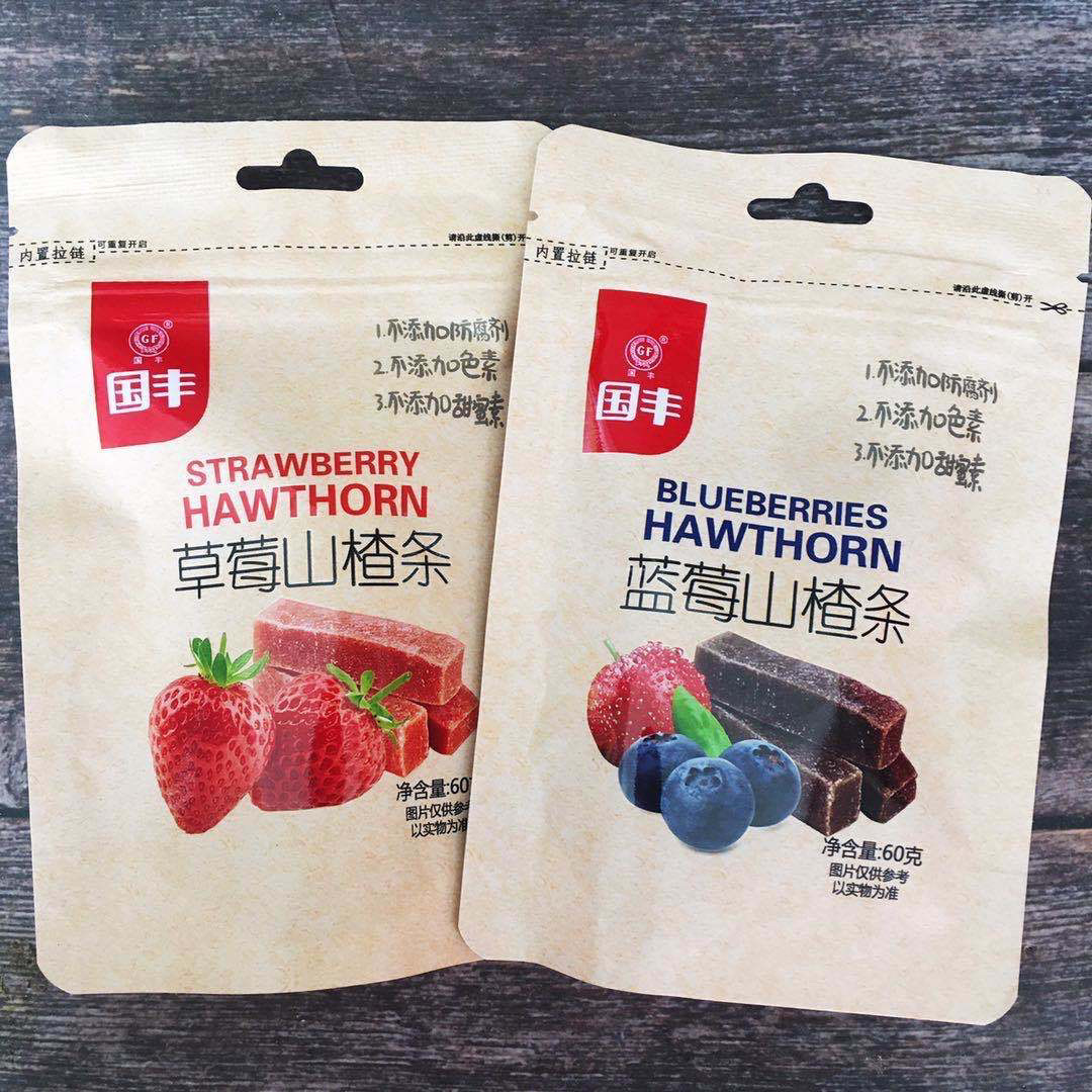 Guofeng Haws strip small packing bag bulk tangerine peel fruit and vegetable Children Baby Haws slices fruit flavor 60 g/bag