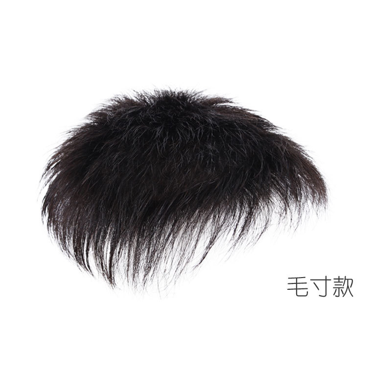 Wig men's real hair reissue piece Men's reissue piece mechanism adhesive clip