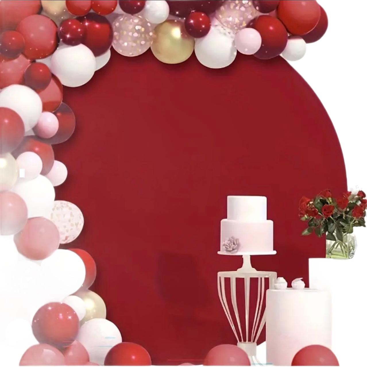 Cross-Border Wedding Chair Back Party Birthday Elastic Iron Arch Stand Round Backdrop Cloth Cover Decoration Manufacturer