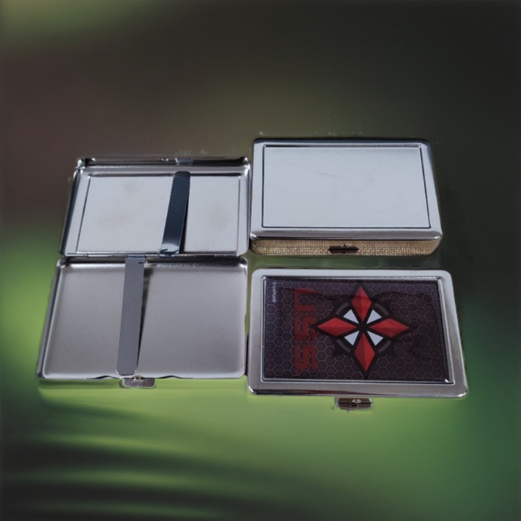 Креативный металлический футляр для сигарет, 16 или 20 штук, портативный, двойной металлический зажим