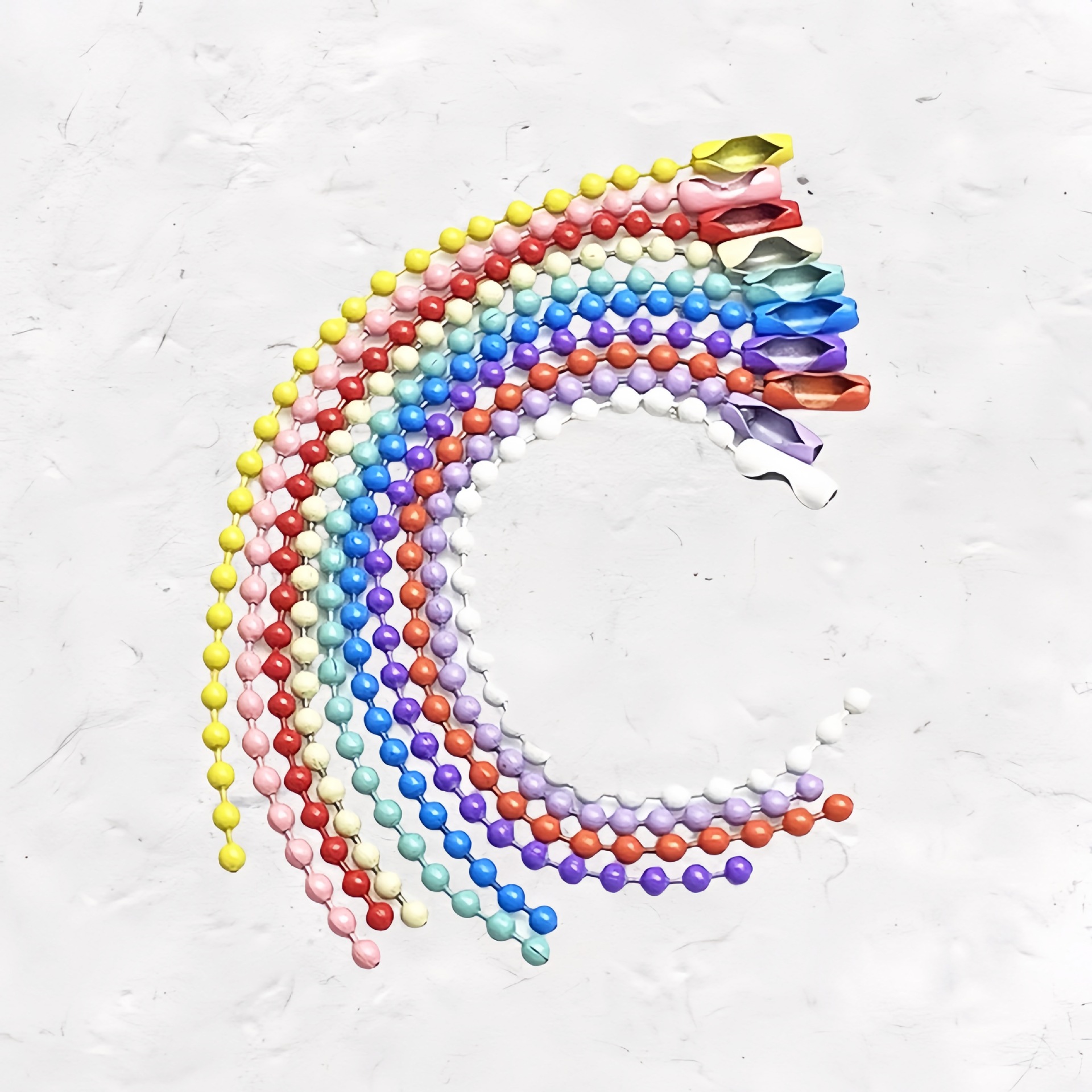 Colorful Bead Chain Wave Bead Chain Candy Color DIY Jewelry Accessories Tag Guka Hanging Chain Paint 2.4mm Metal Chain