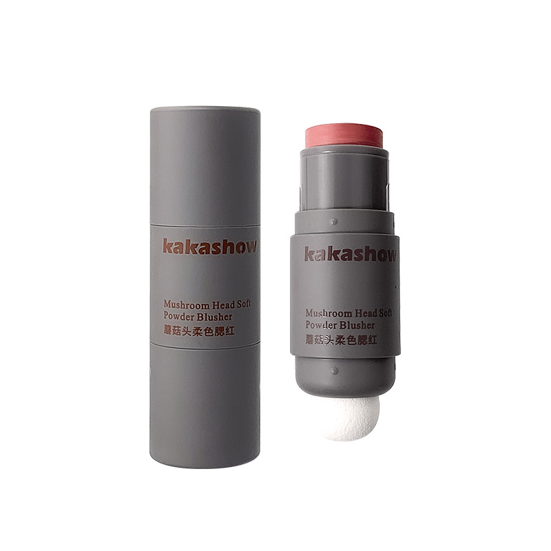 Cross-Border Makeup Kakashow Mushroom Head Soft Color Blush Matte Blush Cream Double-Ended Blush Stick Soft and Easy to Apply
