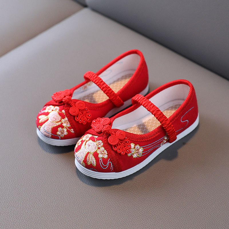 New Girls' Cloth Shoes, Kidsren's Embroidered Shoes, Ancient Style Shoes, Old Beijing Traditional Cloth Shoes, Kidsren's Shoes, Princess Baby Han Dynasty Shoes
