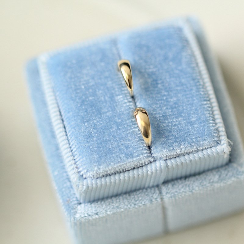 9K gold plain ring temperament retro unique earrings for summer Women summer design sense of Fairy