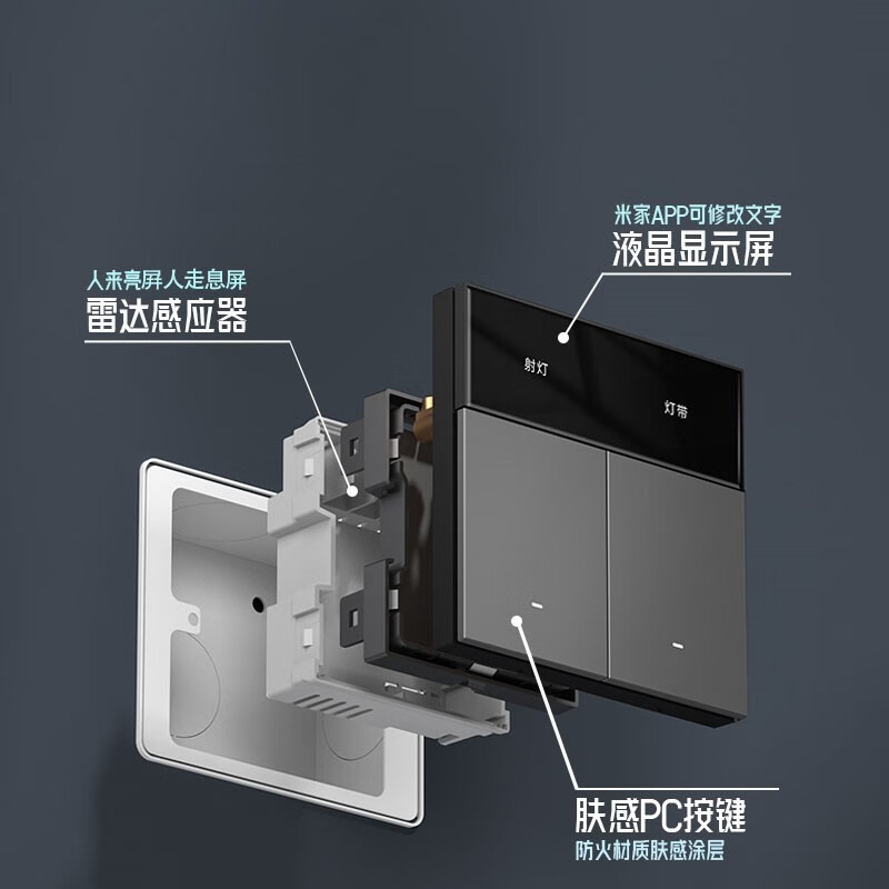 Zhengshang Hf1 Bluetooth Mesh2.0 Lingdong Whole House 86-Type Wireless Smart Switch Control Panel Zero-Fire Version