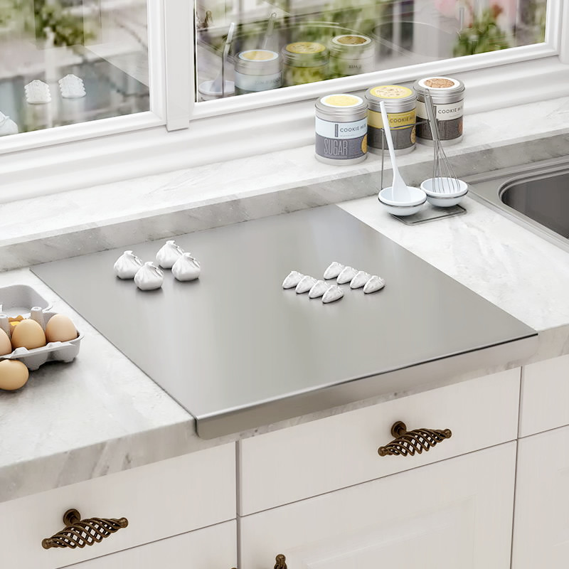 Stainless Steel Cutting Board Kitchen Panel Household and Panel Thickened Kneading Board Rolling Panel Antibacterial and Mildew-Proof Cutting Board